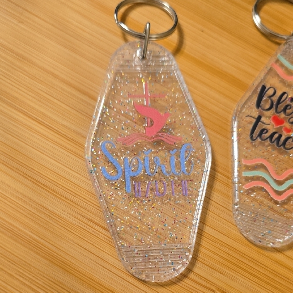 Inspirational Keychain Set with Glitter Accents - Picture 2 of 4